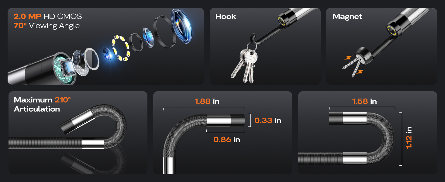 borescope camera with light